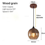 Nordic LED Glass Pendant Lights - Modern Wood Art for Stylish Living Spaces