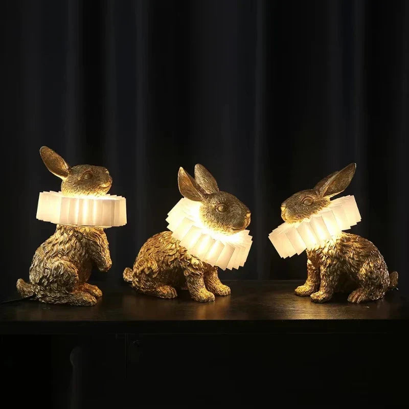 Rabbit Resin Table Lamp for Kids Room Decor