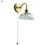 Clear Glass LED Wall Sconce Pull Chain Switch Modern Stair Light