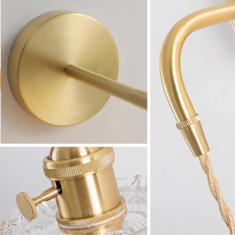 LED Wall Lights Bar Bedroom Study Clear Glass Bedside Lamp Modern Stair Light Fixtures