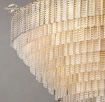 Sirene Glass Oval LED Chandelier for Living Room Hotel Farmhouse