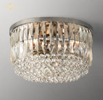 Crystal Flushmount Ceiling Light: Modern Round Bedroom Dining Room Indoor Lamp