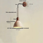 Yellow Travertine LED Wall Sconce with Pull Chain Switch