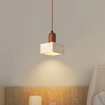 Afralia™ Wabi Sabi LED Pendant Lights Yellow Travertine Hanging Lamp for Bedroom and Living Room