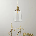 Copper Glass LED Pendant Lights Modern Hanging Lamp for Bar Bedroom Living Room