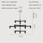 Afralia™ Metal Pendant Chandelier LED Lighting Fixture for Modern Luxury Foyer, Stairs & Indoor