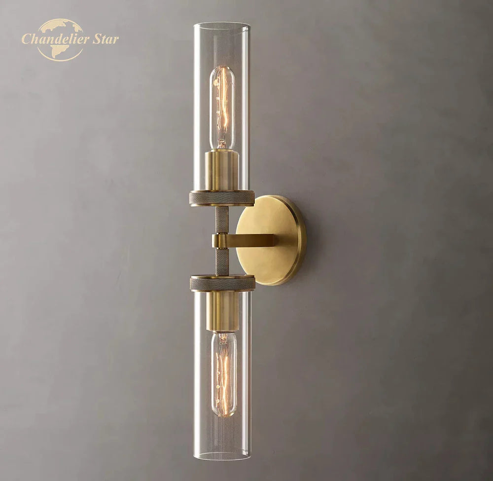 Knurled Linear Glass Sconce LED Wall Lamp for Modern Lighting Décor