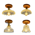 LED Glass Wood Ceiling Light Modern Plafondlamp for Living Room