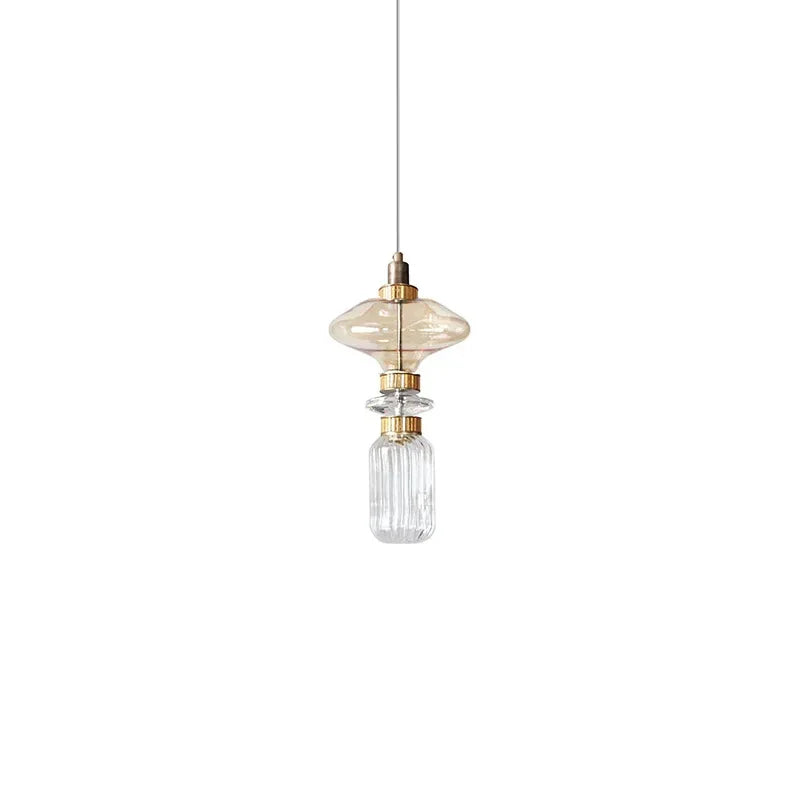 Ballet Pendant Lamp Clear Amber Glass Shade Restaurant Bedroom Lighting