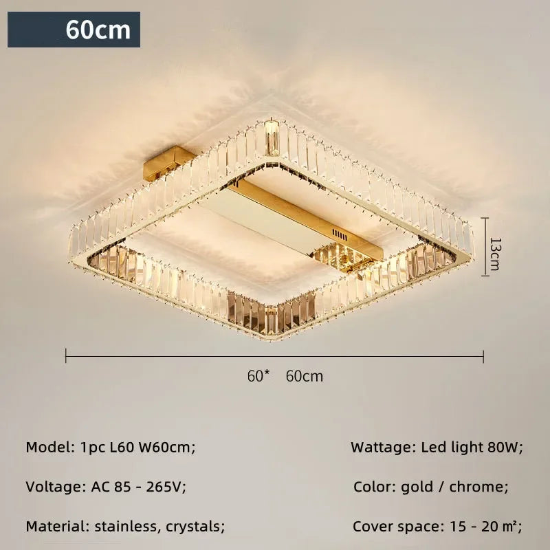Crystal Dimmable Ceiling Light - Luxury Living Room Bedroom Lamp
