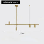 Modern Golden Metal LED Chandelier for Kitchen Dining Room Lighting