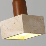 Afralia™ Wabi Sabi LED Pendant Lights Yellow Travertine Hanging Lamp for Bedroom and Living Room