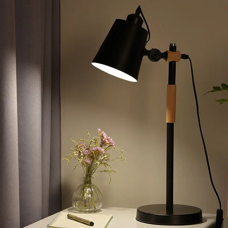 Adjustable Desk Lamp for Children's Bedroom Study, Nordic Style Black White décor