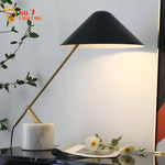Marble Base LED Table Lamp Black/White, Minimalist Design for Home Office Bedroom