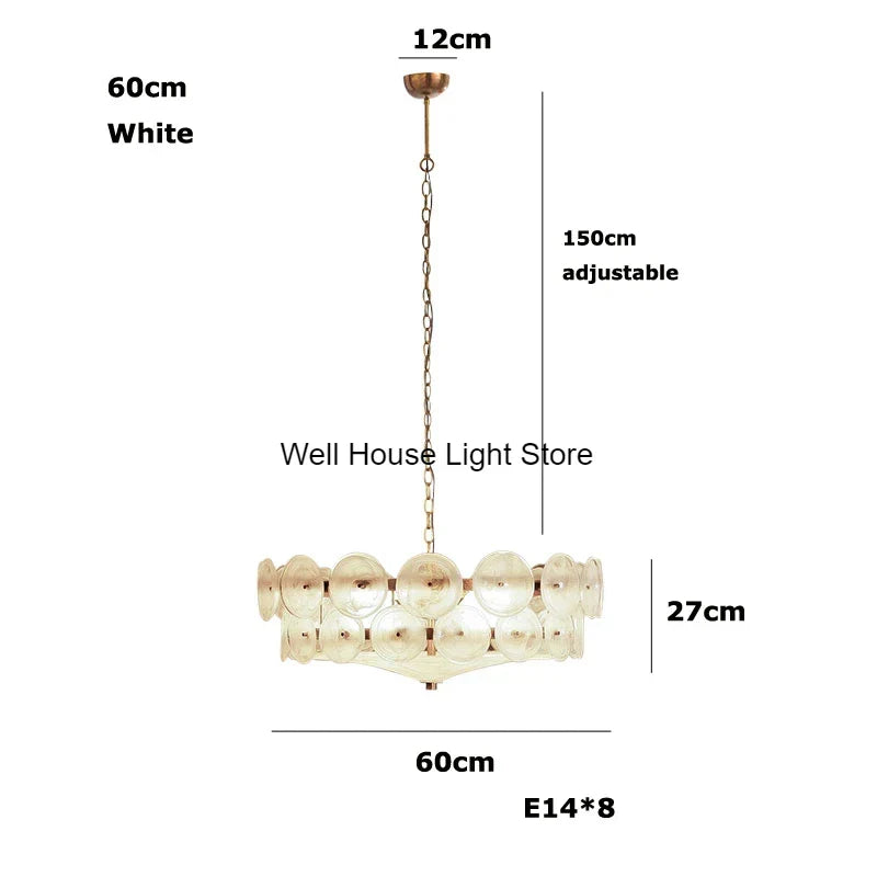 Crystal Pendant Light French Retro Design for Villa Bedroom Living Room