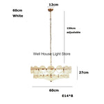 Crystal Pendant Light French Retro Design for Villa Bedroom Living Room