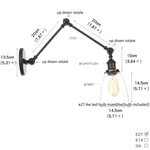 Black Vintage Swing Arm Wall Lamp - Adjustable Industrial Loft Design
