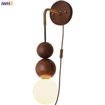 Glass and Wood Adjustable Wall Light for Living Room and Bedroom