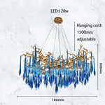 Art Deco Blue Queen Crystal Chandelier for Living Room