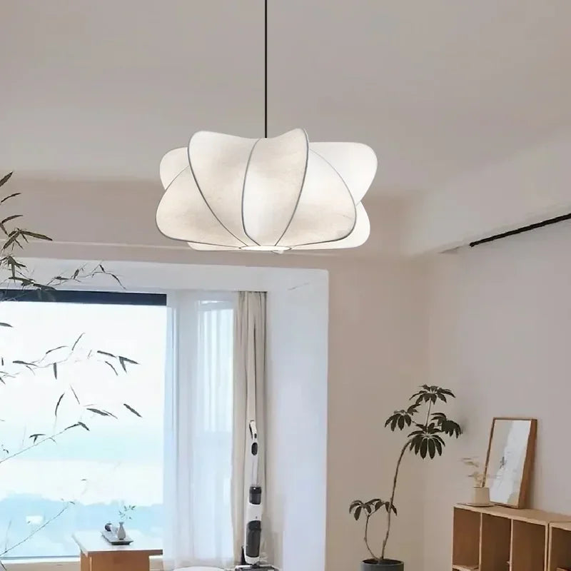 Silk Pendant Light | Elegant LED Chandelier for Dining Room and Bedroom