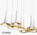 Minimalist Gold & White Pendant Light for Living Room & Bedroom