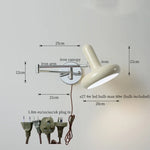 Cream LED Swing Arm Wall Lamp for Living Room Bedroom Mirror Stair Light