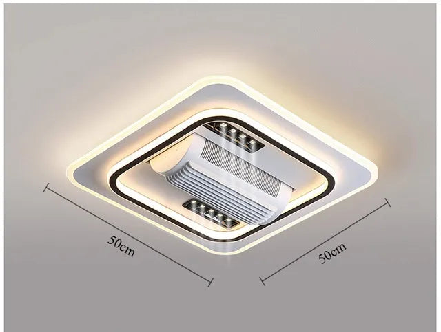 Bladeless LED Ceiling Fan Light: Modern Invisible Fan Lamp for Bedroom & Living Room