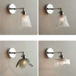 Clear Glass LED Wall Sconce Pull Chain Modern Light Fixtures