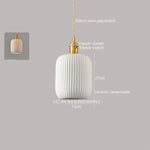 White Ceramic LED Pendant Lamp Modern Hanging Light Fixtures