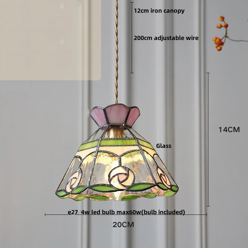 Tiffany Style Glass LED Pendant Lights for Dining Kitchen Restaurant Hallway