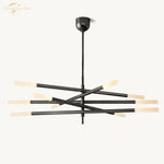 LED Glass Chandelier with Etched Rods for Dining Room, Kitchen, Bedroom - Modern Pendant Lighting