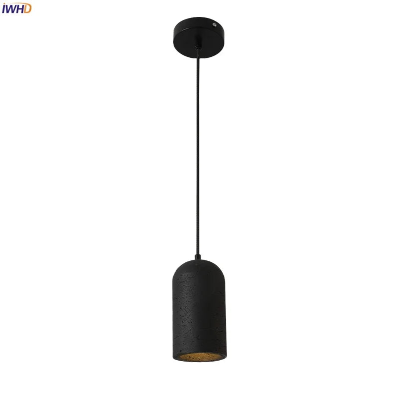 Afralia™ Black Travertine LED Pendant Lamp for Modern Interior Lighting