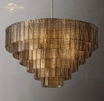 Sirene Smoke Glass Chandelier: Modern Round Hanging Lights for Living Room & Dining Room