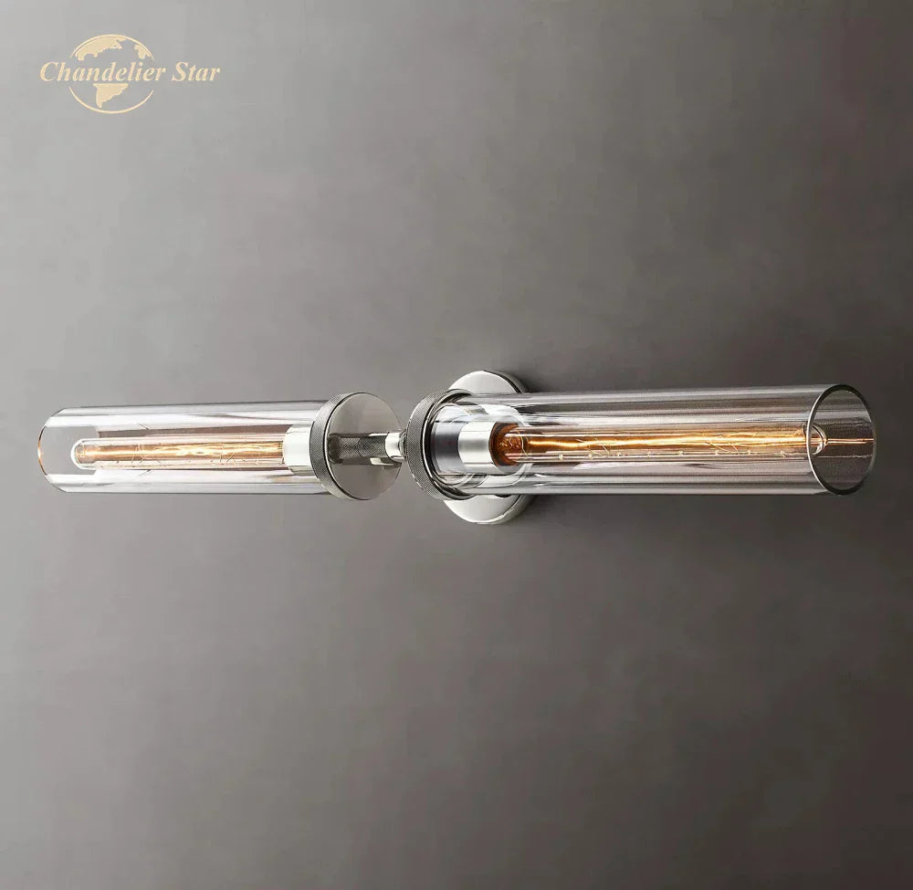 Knurled Linear Glass Sconce LED Wall Lamp for Modern Lighting Décor