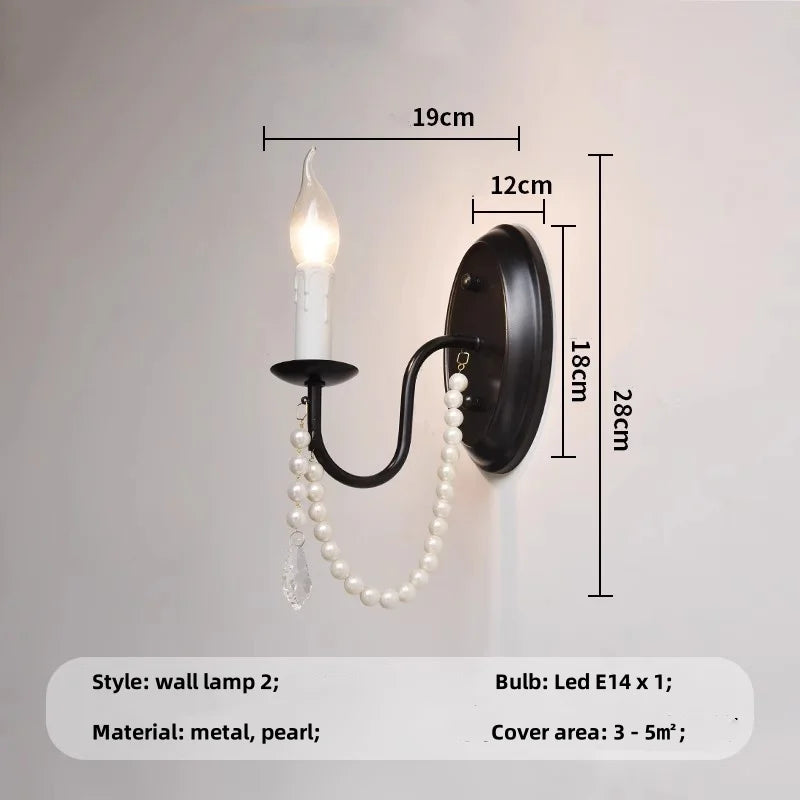 Black E14 Candle Chandelier: French Living Room Pendant Lighting for Home Decor