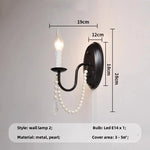 Black E14 Candle Chandelier: French Living Room Pendant Lighting for Home Decor