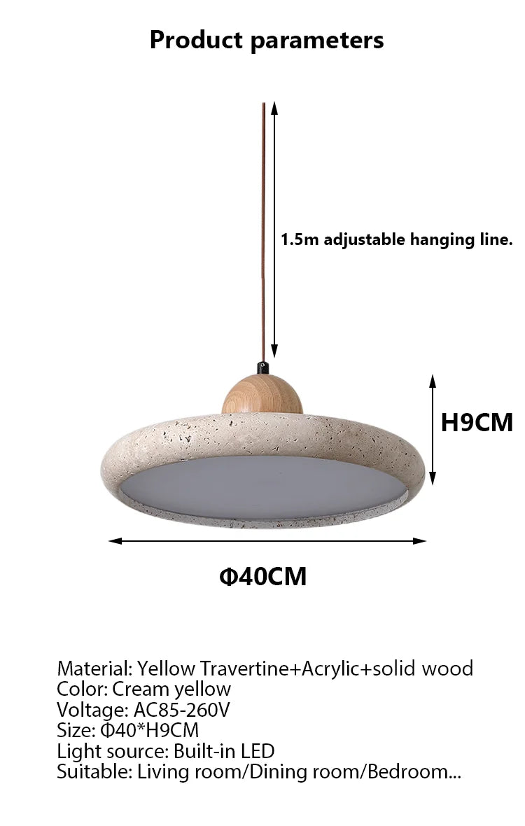 Natural Travertine Kitchen Pendant Light Fixture