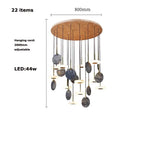 Burlywood Marble LED Ceiling Chandelier for Living Room