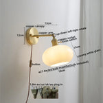 Ceramic Copper LED Wall Light with Pull Chain Switch for Modern Nordic Home Decor