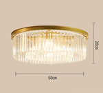 Metal Crystal Pendant Light Chandelier for Living Room, LED Hanging Lamp