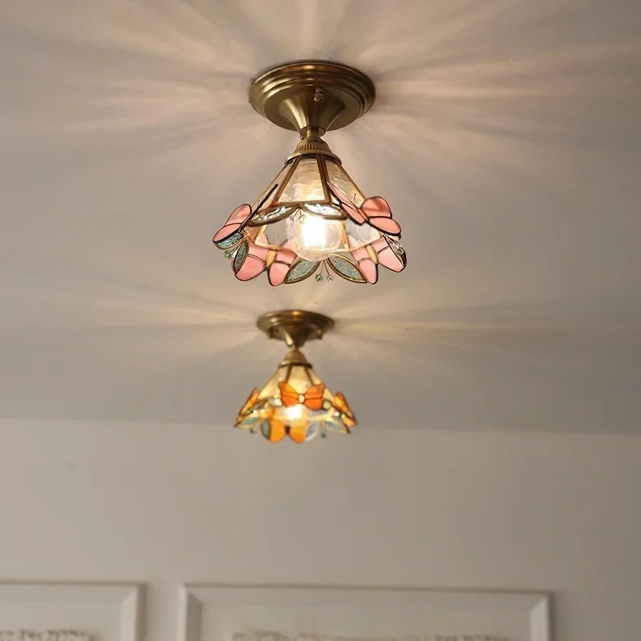 Modern Butterfly Glass Ceiling Light Fixture