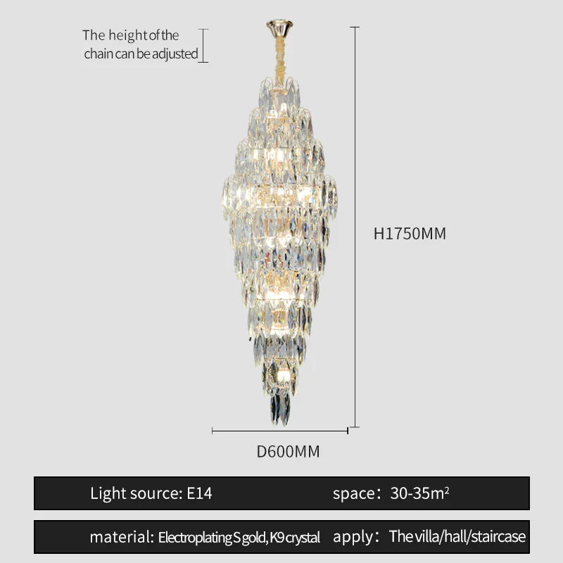 European Duplex Crystal Chandelier for Elegant Luxury Living