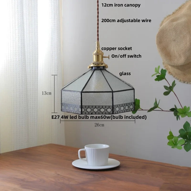 Gray Glass LED Pendant Light Fixture with Adjustable Hang Lamp