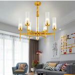 Gold Metal Glass LED Pendant Lights Chain Hanging Lamp