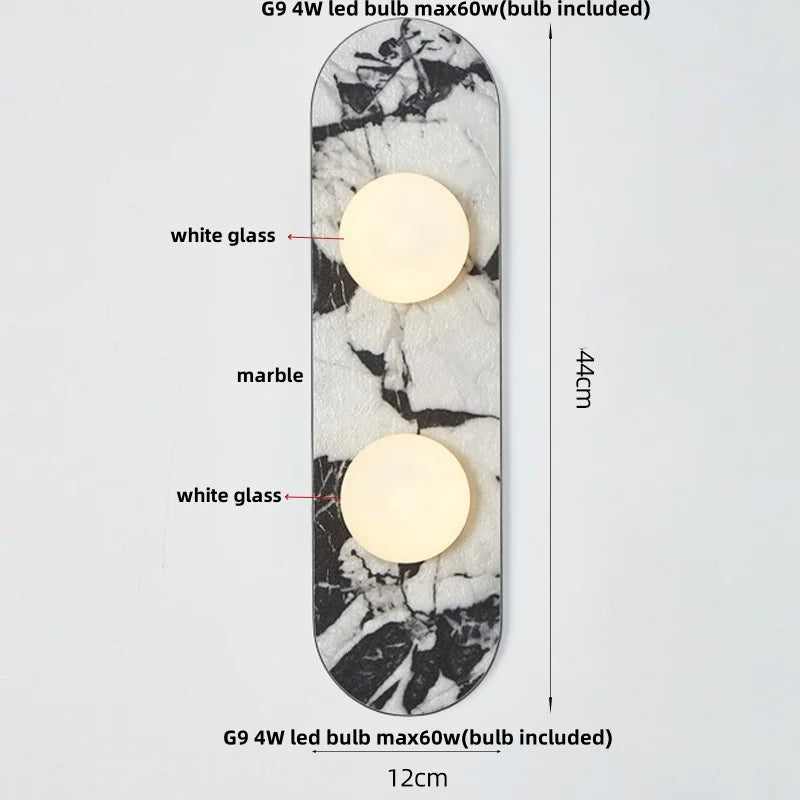 Modern LED Glass Wall Sconce Lamp for Study Cafe Restaurant Bedside