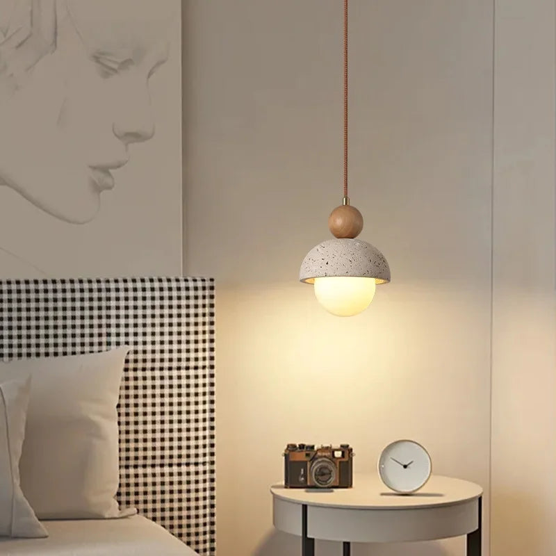 Yellow Travertine LED Pendant Light for Modern Home Decor