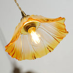 Yellow Glass LED Pendant Lights with Adjustable Hanging Lamp