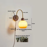 LED Wall Sconce Pull Chain Switch Modern Stair Lights Glass Wood