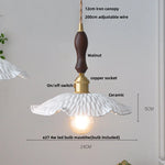 Afralia™ Ceramic Knob Switch LED Pendant Lamp, Nordic Walnut Wood Hanging Light Fixtures for Living Room