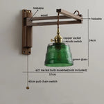 Ceramic Copper LED Wall Lights Pull Chain Switch Nordic Bedside Lamp